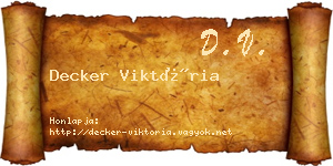 Decker Viktória névjegykártya